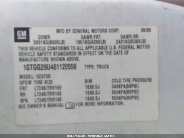 2006 GMC SAVANA CARGO VAN 1GTGG29U461120558 Photo 8