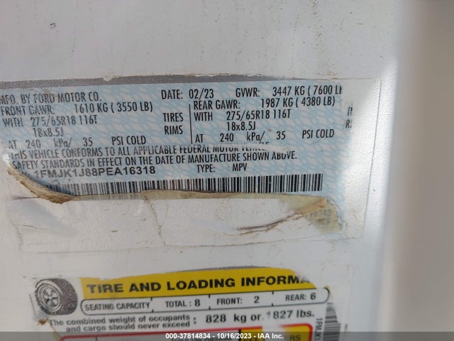 Ford Expedition Xlt Max 2023 1FMJK1J88PEA16318 Image 9