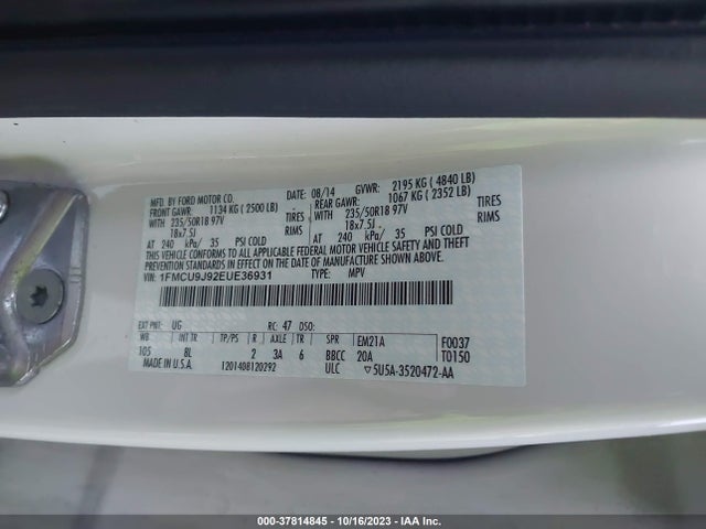 Ford Escape Titanium 2014 1FMCU9J92EUE36931 Image 9