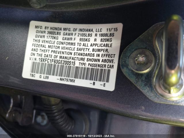 19XFC1F93GE200515 Honda Civic Sedan Touring