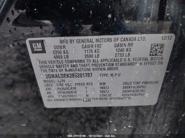 Chevrolet Equinox Ltz 2014 2GNALDEK2E6201787 Image 9