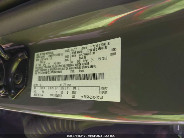 1FTEW1EG3JFB29106 Ford F-150 Xl/xlt/lariat
