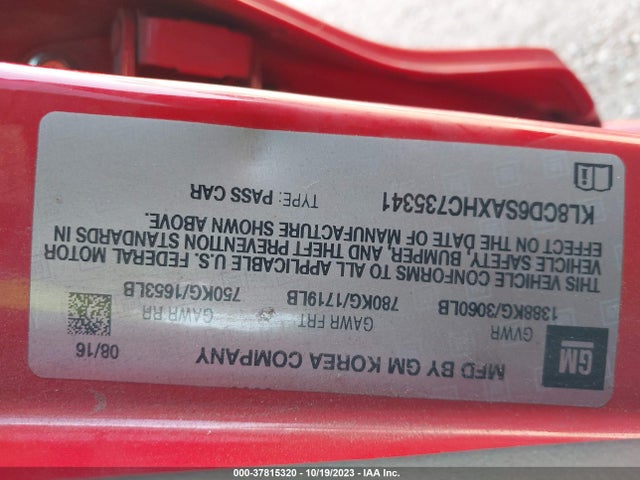 Chevrolet Spark Lt 2017 KL8CD6SAXHC735341 Image 9