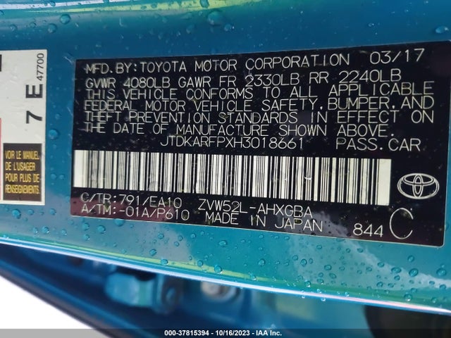 Toyota Prius Prime Plus/premium/advanced 2017 JTDKARFPXH3018661 Image 9