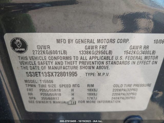 2007 SAAB 9-7X 5S3ET13SX72801995 Photo 8