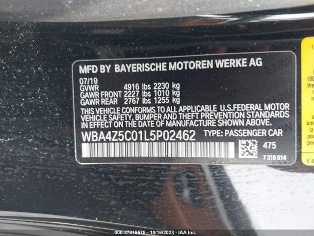 BMW 4 Series 440i 2020 WBA4Z5C01L5P02462 Image 9