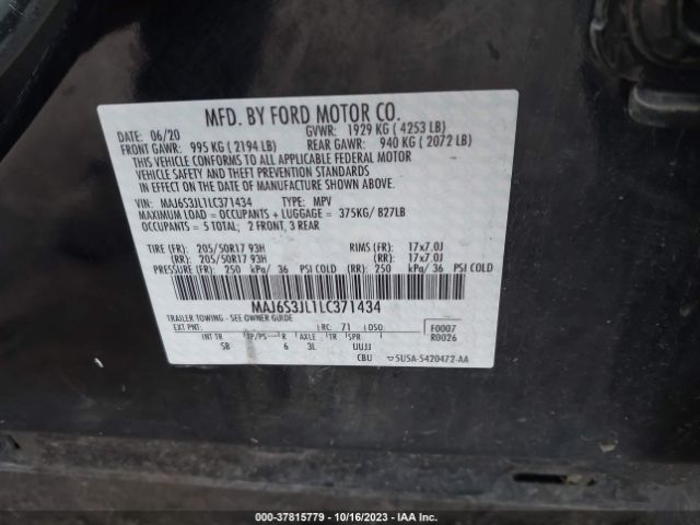 MAJ6S3JL1LC371434 Ford Ecosport Ses