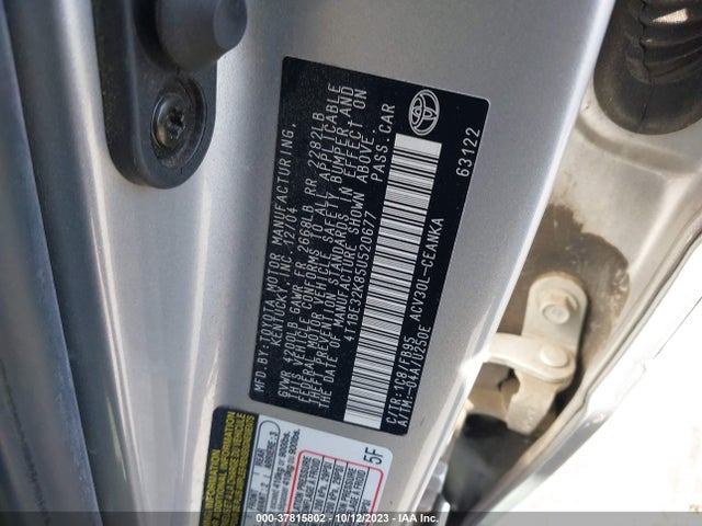 2005 TOYOTA CAMRY STD/LE/SE/XLE VIN: 4T1BE32K85U520677