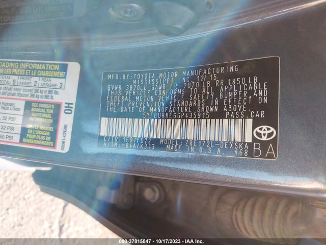 Toyota COROLLA LE 2016 5YFBURHE6GP435915 Image 9