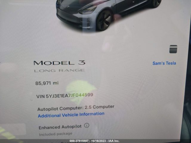 5YJ3E1EA7JF044599 Tesla Model 3 Range Battery