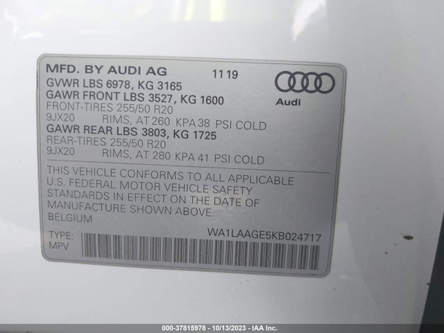 WA1LAAGE5KB024717 Audi E-tron Premium Plus