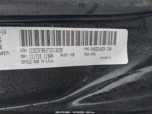 Dodge DART SXT 2015 1C3CDFBB1FD213239 Image 9