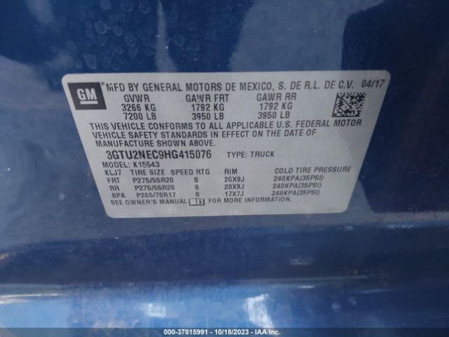 3GTU2NEC9HG415076 GMC Sierra 1500 Slt