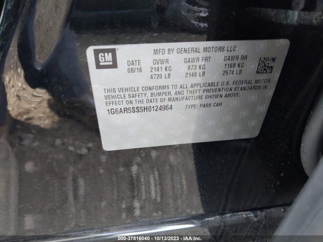 1G6AR5SS5H0124964 Cadillac Cts Sedan Luxury Rwd