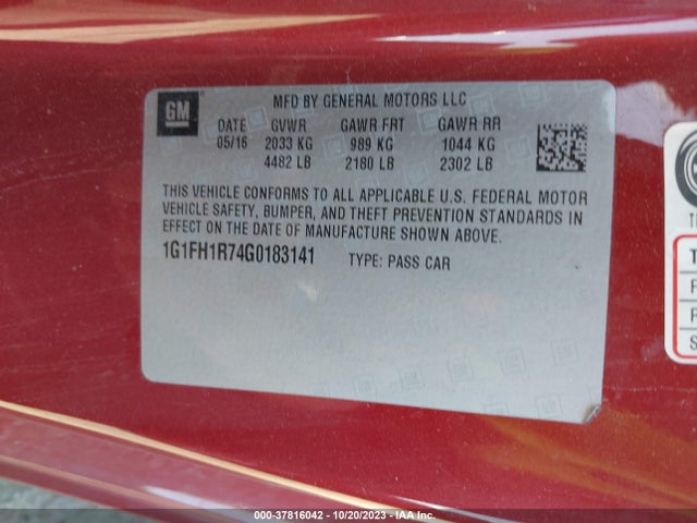 Chevrolet CAMARO 2SS 2016 1G1FH1R74G0183141 Image 9