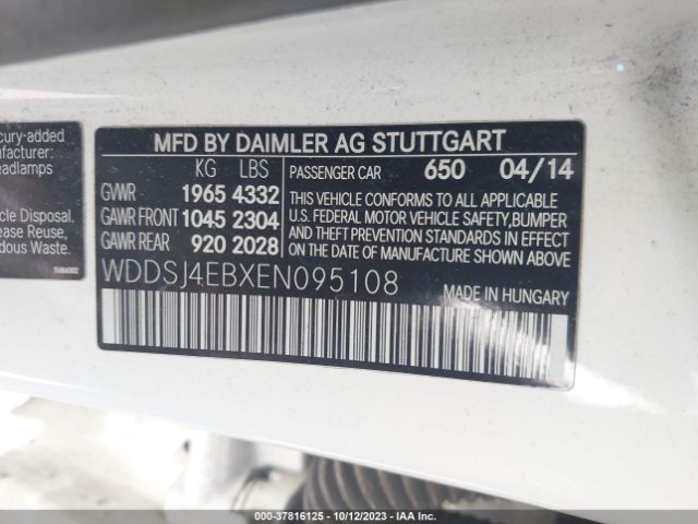 WDDSJ4EBXEN095108 Mercedes-Benz Cla-class Cla 250