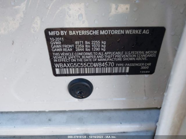 2012 BMW 5 SERIES WBAXG5C55CDW84570 Photo 8
