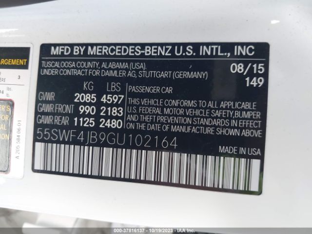 55SWF4JB9GU102164 Mercedes-Benz C-class C 300