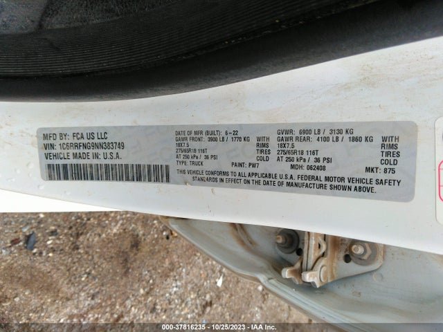 1C6RRFNG9NN383749 RAM 1500 Tradesman