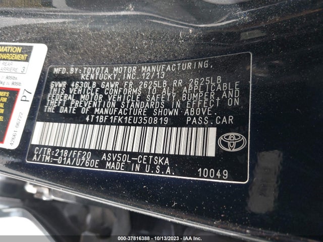 Toyota CAMRY SE 2014 4T1BF1FK1EU350819 Image 9