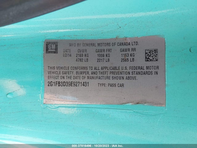 Chevrolet CAMARO LT 2014 2G1FB3D39E9271431 Image 9