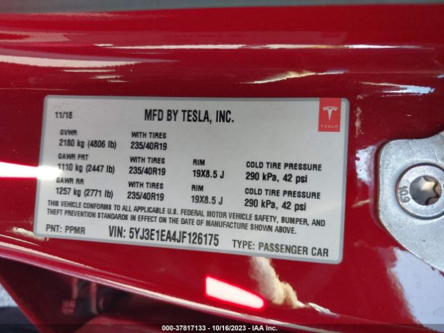 5YJ3E1EA4JF126175 Tesla Model 3 Mid Range/long Range