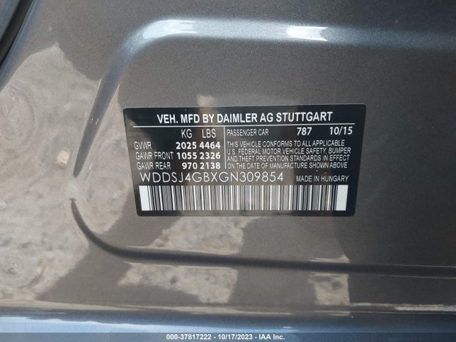 WDDSJ4GBXGN309854 Mercedes-Benz Cla Cla 250