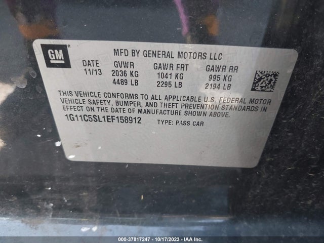 Chevrolet MALIBU LT 2014 1G11C5SL1EF158912 Image 9