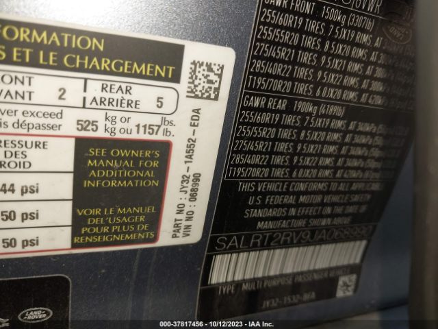 SALRT2RV9JA068990 Land Rover Discovery Hse Luxury