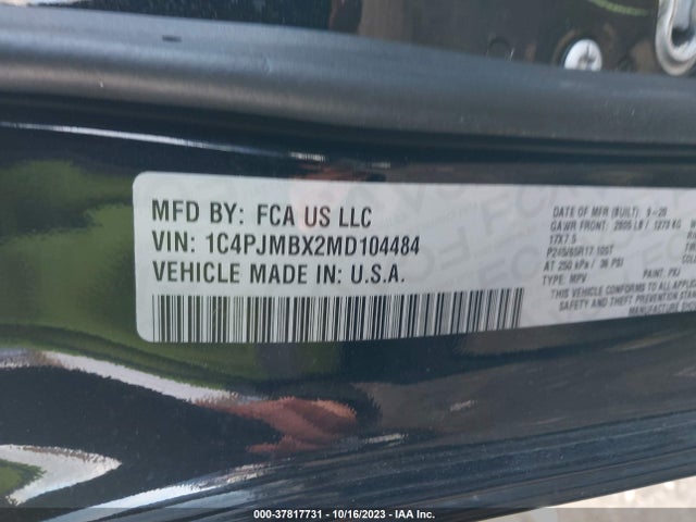 2021 JEEP CHEROKEE TRAILHAWK 4X4 VIN: 1C4PJMBX2MD104484