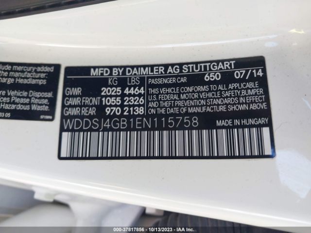 WDDSJ4GB1EN115758 Mercedes-Benz Cla-class Cla 250