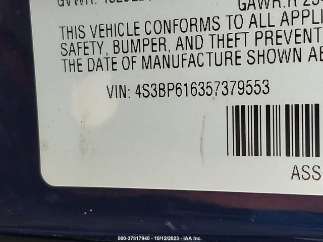 2005 SUBARU LEGACY WAGON (NATL) 4S3BP616357379553 Photo 8