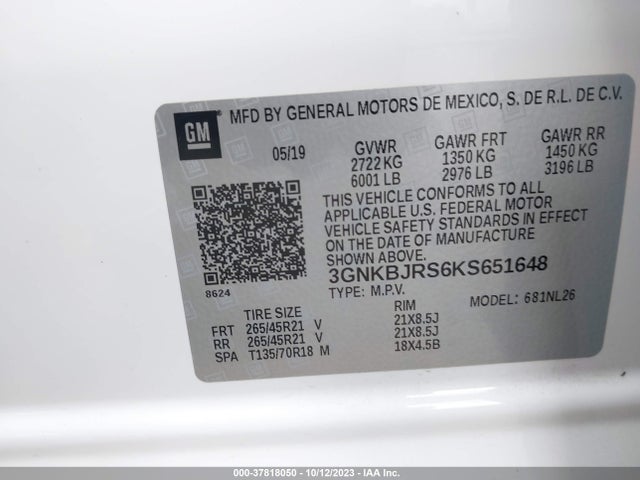 Chevrolet BLAZER RS 2019 3GNKBJRS6KS651648 Image 9