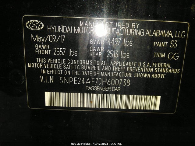 Hyundai SONATA SE 2018 5NPE24AF7JH600738 Image 9