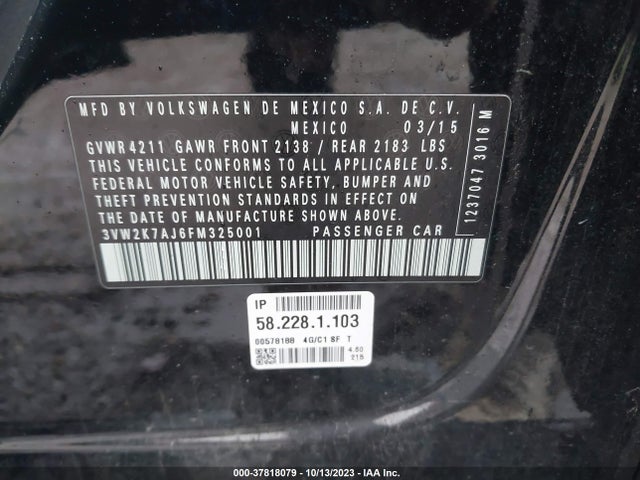 3VW2K7AJ6FM325001 Volkswagen Jetta Sedan 2.0l S