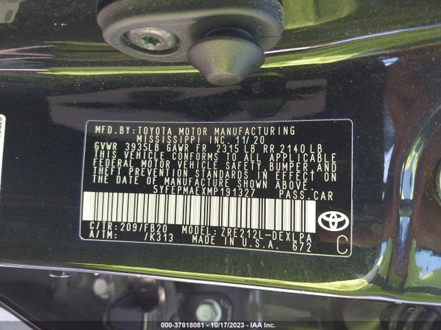 Toyota COROLLA LE 2021 5YFEPMAEXMP191327 Image 9