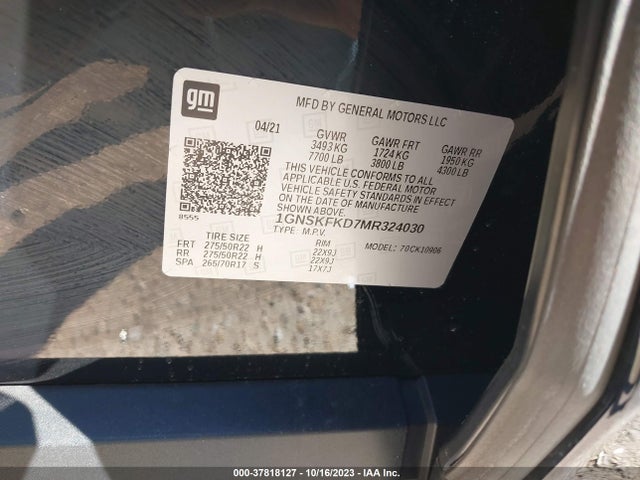 Chevrolet Suburban Premier 2021 1GNSKFKD7MR324030 Image 9