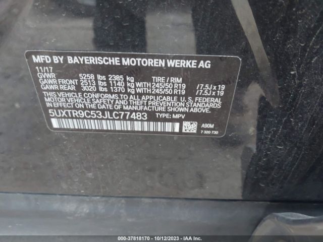 5UXTR9C53JLC77483 BMW X3 Xdrive30i
