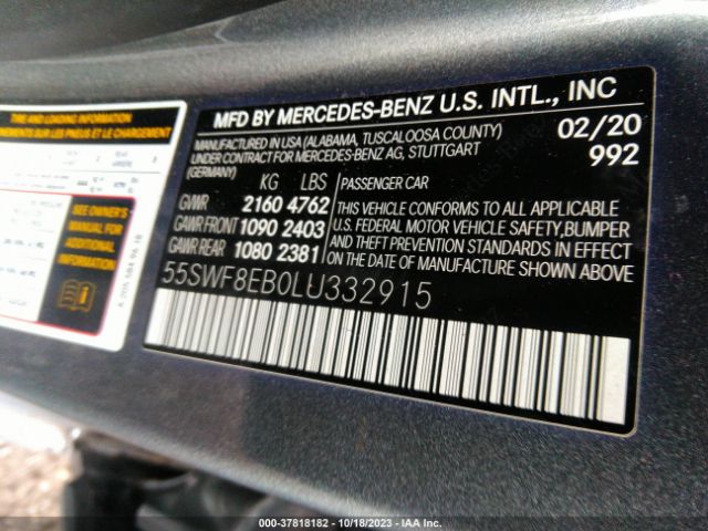 2020 MERCEDES-BENZ C 300 55SWF8EB0LU332915 Photo 8