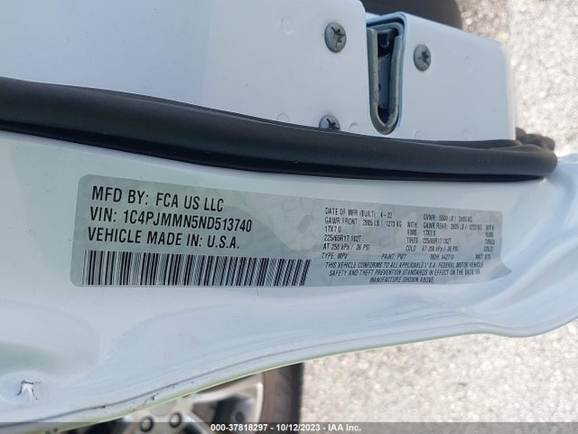 1C4PJMMN5ND513740 Jeep Cherokee Latitude Lux