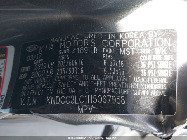KNDCC3LC1H5067958 KIA NIRO EX