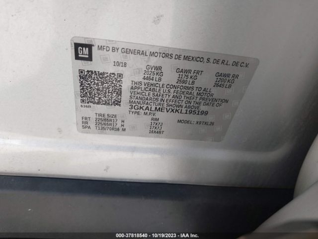 3GKALMEVXKL195199 GMC Terrain Sle