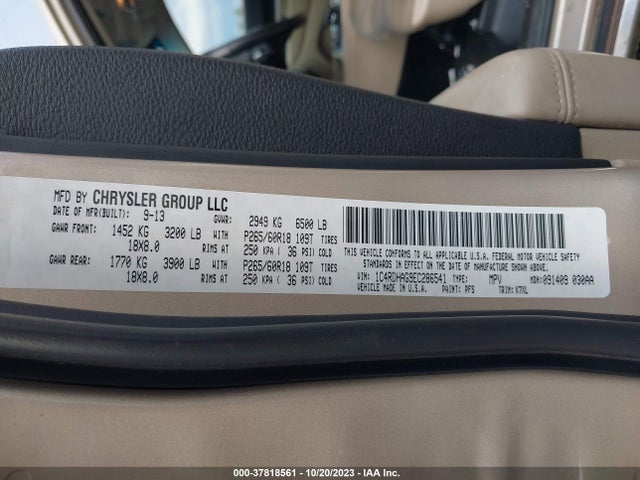 37818561 :رقم المزاد ، 1C4RDHAG9EC286541 vin ، 2014 Dodge Durango Sxt مزاد بيع