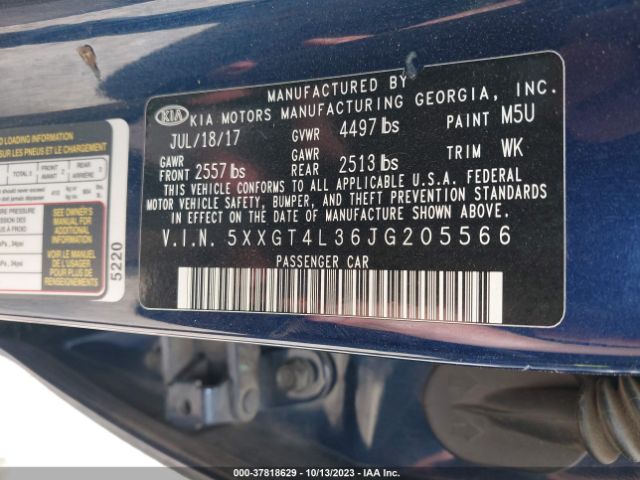 5XXGT4L36JG205566 KIA Optima S