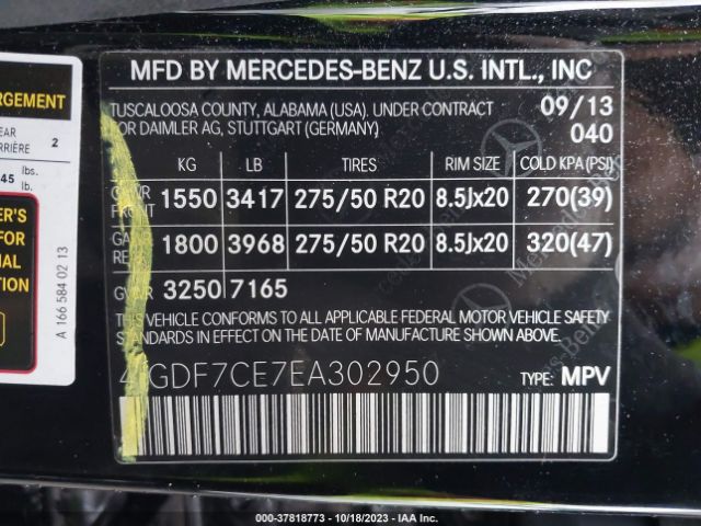 4JGDF7CE7EA302950 Mercedes-Benz Gl-class Gl 450