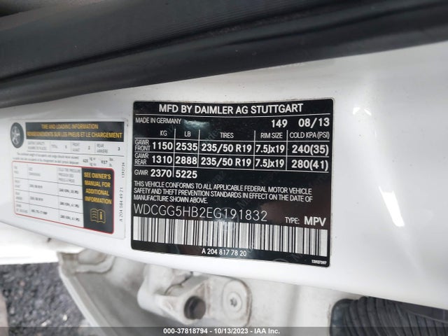 WDCGG5HB2EG191832 Mercedes-Benz Glk-class Glk 350