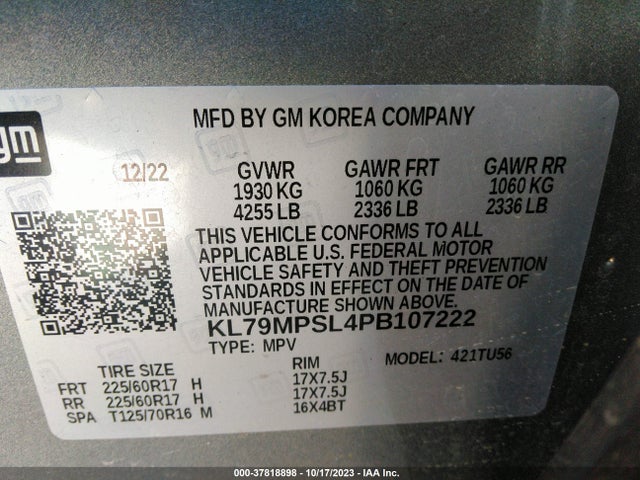 Chevrolet Trailblazer Lt 2023 KL79MPSL4PB107222 Image 9