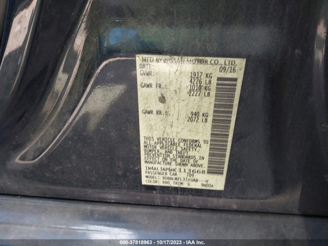 2017 NISSAN ALTIMA 2.5 SV VIN: 1N4AL3AP6HC113668