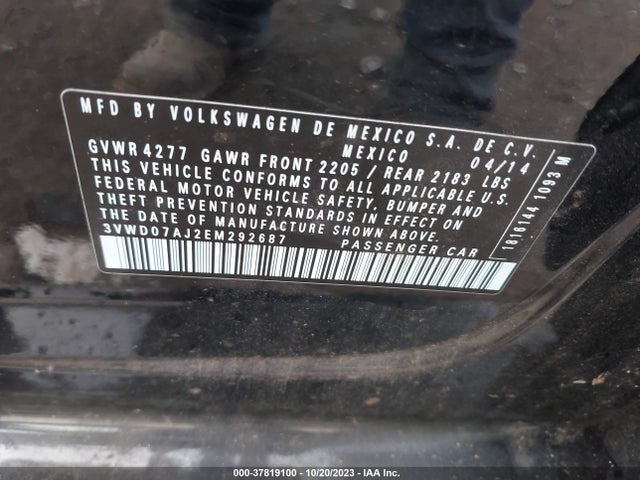 3VWD07AJ2EM292687 Volkswagen Jetta Sedan Se W/connectivity