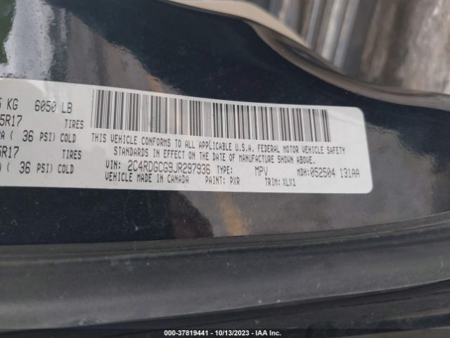 2C4RDGCG9JR297936 Dodge Grand Caravan Sxt